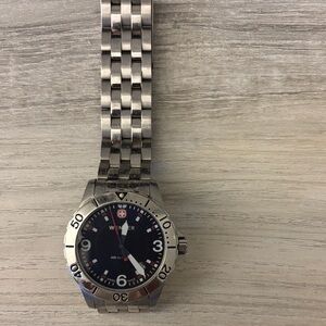 Wenger Silver Watch with Blue Dial